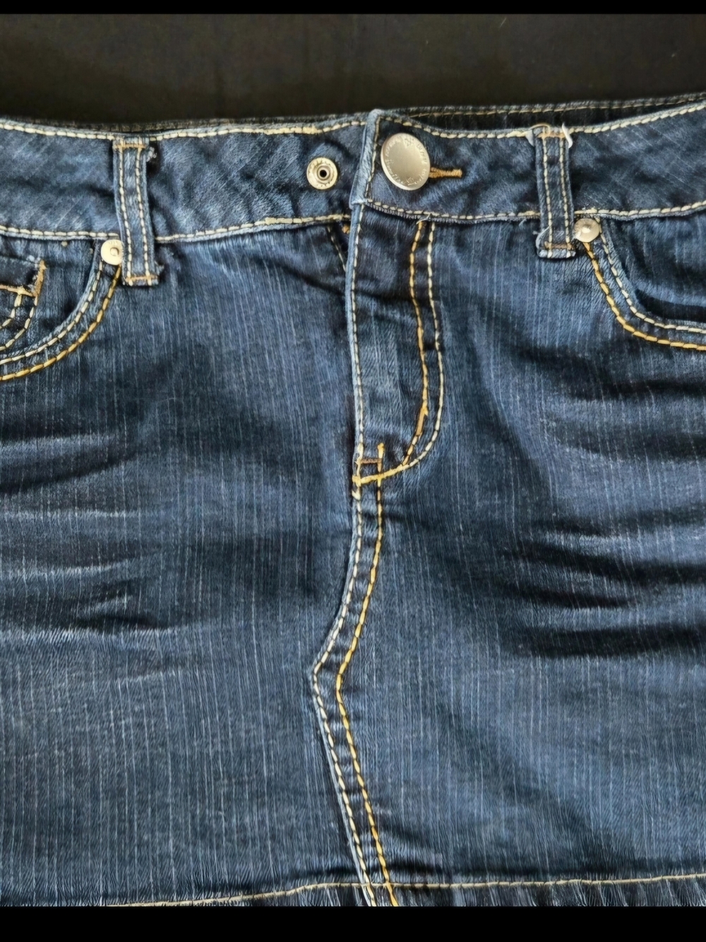 Girls Dark Blue Denim Skort with Contrast Stitching #23